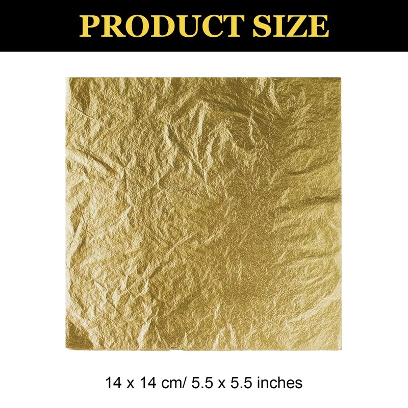 100pcs Gold Leaf Sheets,Gold Foil Sheets,Imitation Gold Leaf Gold Foil