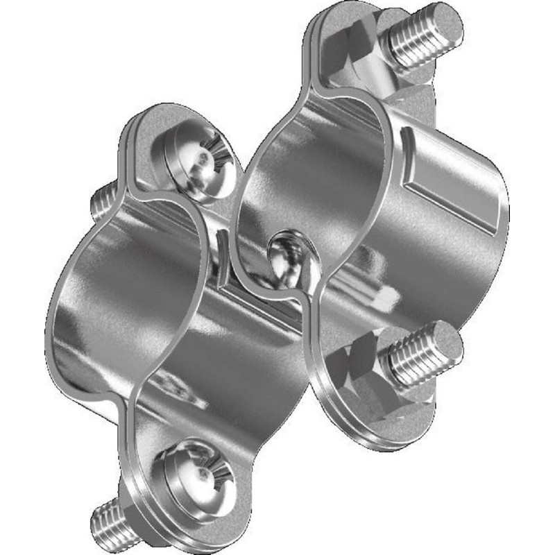 Clip Double Clip Pipe Clamp Flexible Stainless Steel 25 mm