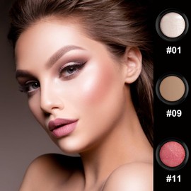 3 Pcs Cream Contour Stick Makeup Kit, Shades with Highlighter Stick, Blush Stick and Bronzer Contour Stick for Sculpt the Cheeks, Waterproof, Matte & Dewy Finish (Light,#01+#09+#11)