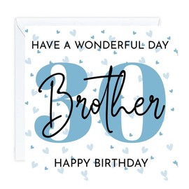 brother Happy 30th Birthday Card 30 age (envelope Included)
