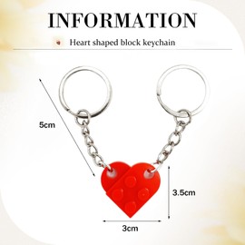 ZXCHOME Heart Keyring Partner - Anniversary Gift for Him and Her, Couples, Valentine's Day, Christmas (Red), multicoloured