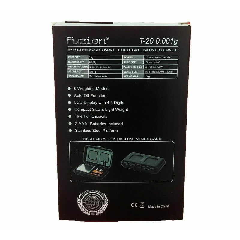 Fuzion Tank Digital Pocket Mini Scale, High Precision, T-20/ 0.001g