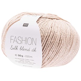 Rico Fashion Silk blend dk Colour 017 Sand Wool with Silk for Knitting or Crocheting, Elegant Silk Cotton Yarn