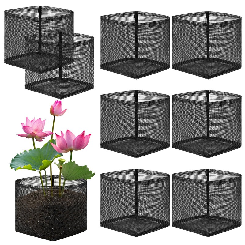 Beeveer 8 Pcs Pond Plant Baskets, Square Reusable Aquatic Planting