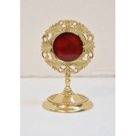 Small Ornate Brass Church Reliquary for your Relic 4 1/4" ht. (#97)