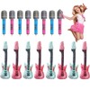 EWRGIJ Inflatable Guitar & Microphone, 16pc Party Props, Blue &