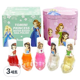 Tomini Princess water-based nail polish 5-piece set, 3 sets, mint / 투미니 프린세스 수성 매니큐어 5종 세트, 3세트, 민트