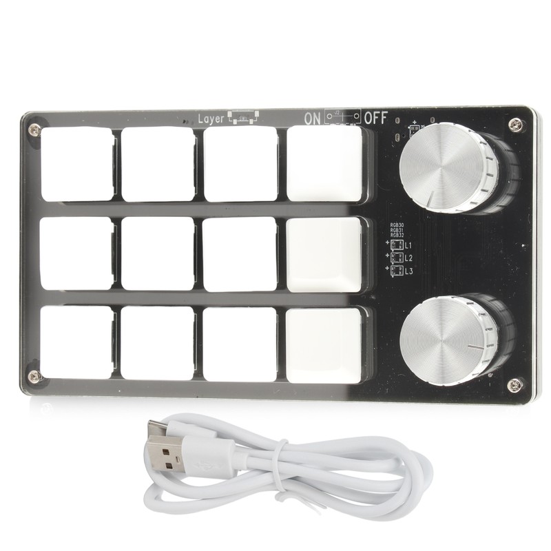 One Handed Macro Mechanical Keyboard 12 Key Multifunction DIY Programmable