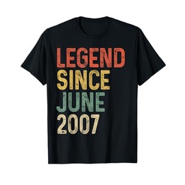 Legend 2007 18th Birthday Gifts for Men Women 18 Year Old T-Shirt