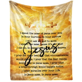 Homieblanket Christian Jesus Blanket, Inspirational Religious Christ Throw Blankets, Baptism Confirmation Catholic Spiritual Blankets for Kids Girls Boys Adults Women Men - 50"x 60"