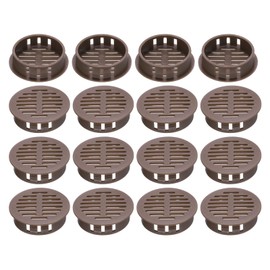 sourcing map 20Pcs 35mm/1.4in Air Vents Circular Soffit Vents, Brown Plastic Soffit Vent Cover for Bathroom Home, Office, Kitchen, Cabinet, Wardrobe