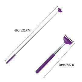 Xiaokeis Back Scratcher, Portable Extendable Stainless Steel Telescoping Back Scratchers Telescoping Scratcher Tetractable Claw Metal Hand Massager Tool for Adults(Purple)