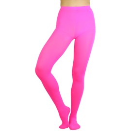 ToBeInStyle Women's Sheer Nylon Tights - Neon Pink - One Size