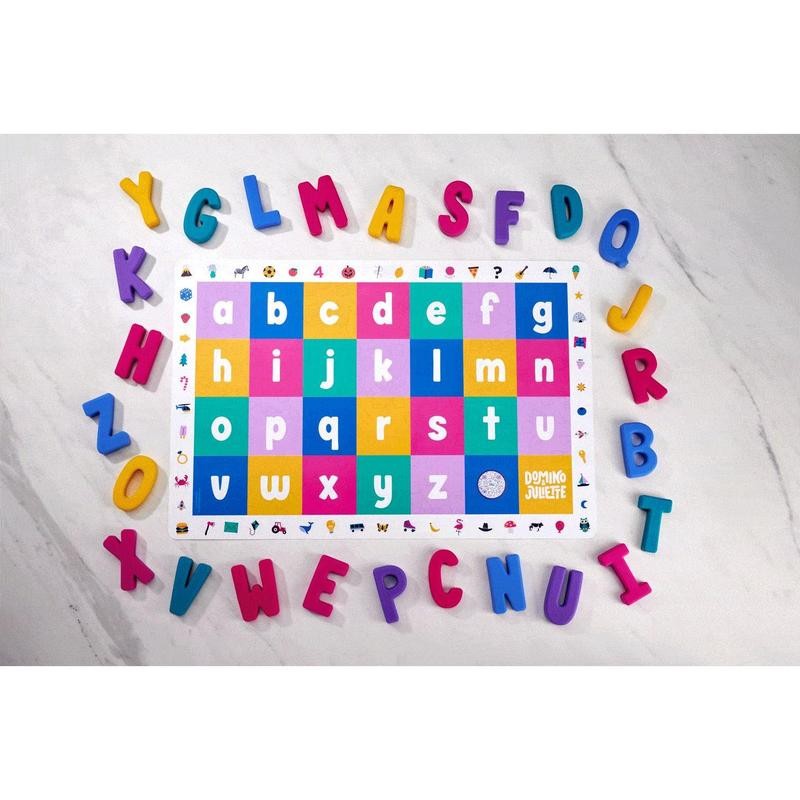 DOMINO &AMP; JULIETTE Uppercase & Lowercase Alphabet Double-Sided Placemat For