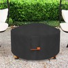 Dalema Round Fire Pit Cover,Outdoor 600D Heavy Duty Waterproof Tear-Resistant