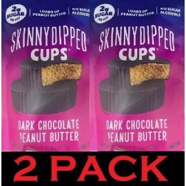 Skinny Dipped 2x Skinny Dipped Dark Chocolate Peanut Butter Cups 30 cups 15.9 oz Bag LOW SUGAR