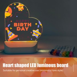 Acrylic Dry Erase Board with Light Up, Led Drawing Board for Kids LED Writing Board LED Drawing Board with 7 Pens Home Office School Easter Gifts for Adults and Children