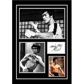 Stunning Quality Bruce Lee Signed Print (A4 Print 29.7cm x 21cm)