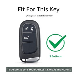 ontto TPU Car key fob cover Fit for Jeep Renegade 2014 2015 Grand Cherokee for Chrysler 300C for Fiat Remote Key Shell Holder bag keychain keyring Protector Accessories Black B