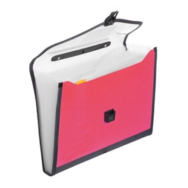 PATIKIL Expanding File Folder, 13 Pockets Accordion File Organizer A4 Letter Size Portable Document Paper Bill Receipt Organizer with Color Labels for Home Office Supplies Travel, Pink