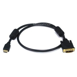 Monoprice High Speed HDMI to Adapter DVI Cable with Ferrite Cores - 1080p Resolution, x.v.Color, 28AWG, 3 Feet, Black