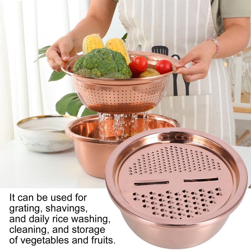 Multipurpose Water Basin Drain Basket with Vegetable Cutter Grater Stainless