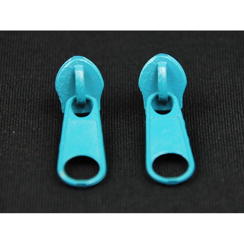 ZIpper Zip Upcycling Earrings Ear Studs Earstuds Miniblings Turquoise Round