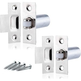 Adjustable Roller Catch Polished Chrome Roller Ball Door Latch Cupboard Fasteners Cabinet Door Latch Roller Catch for Closet Catch Hardware Roller Cabinet Catch Pack of 2.