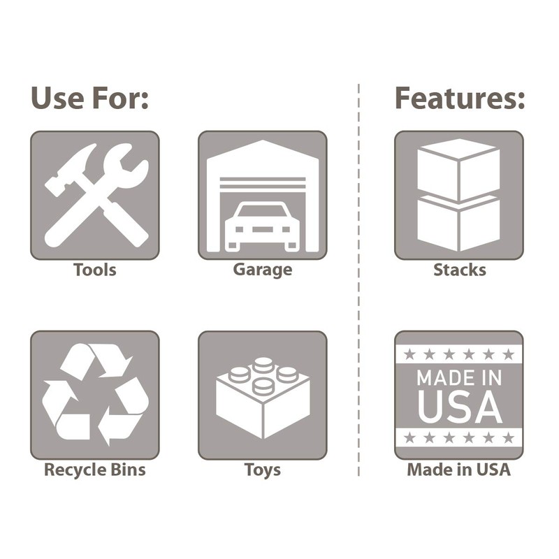 Akro-Mils 13018 Stak-N-Store Heavy Duty Stackable Open Front Plastic Storage