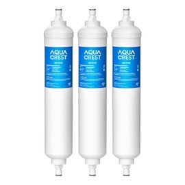 AQUA CREST GXRTQR Inline Water Filter, NSF Certified, Replacement for GE® GXRTQR, GXRTQ, Reduces Chlorine, Fluoride, Limescale and More, For Refrigerator, IceMaker, RVs, 3 Filters