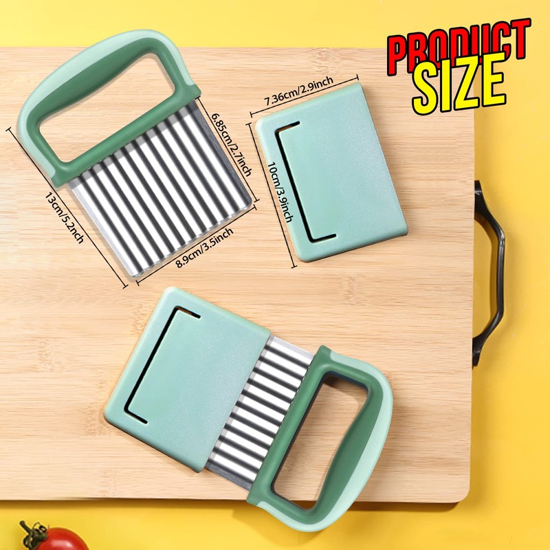 HNYYZL Crinkle Cutter,Wavy Crinkle Cutter Stainless Steel 2 PCS,Wavy Knife,Cutting