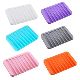Pack of 6 soap dishes, soap dishes, no drilling required, for bathroom, kitchen, sink.