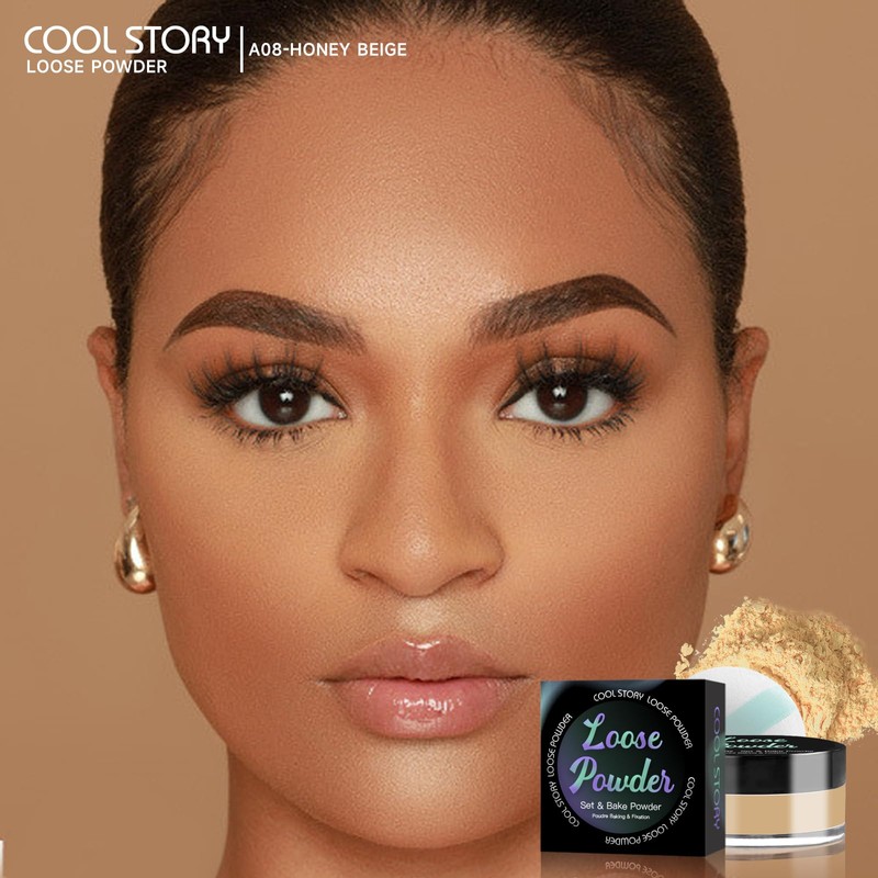 Loose Setting Powder, Bake Makeup Powder Full Coverage Matte Finish