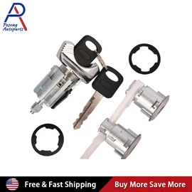 Ignition & Door Lock Cylinder Set For 92-96 Ford Bronco F-150 250 350 Keyed Alik