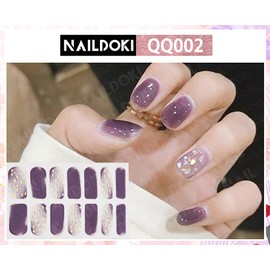 NAILDOKI Nail Stickers 6 Sheets x 14 Pieces Full Wraps Nail Polish Strips, Self-Adhesive Gel Nail Art Decals for Women Girls