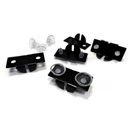 Black Center Shelf Rest Clip & Rubber Cushion for Brackets to Hang Glass, Wood Or Metal Shelf, 20 Pack