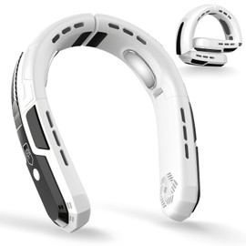 WXX Portable Neck Fan, Neck Fan Rechargeable, 360° Cooling Personal Fan, 3 Speeds Foldable Quiet Wearable Fan for Travel Outdoor Indoor, Birthday Gifts for Men Women-White&Black