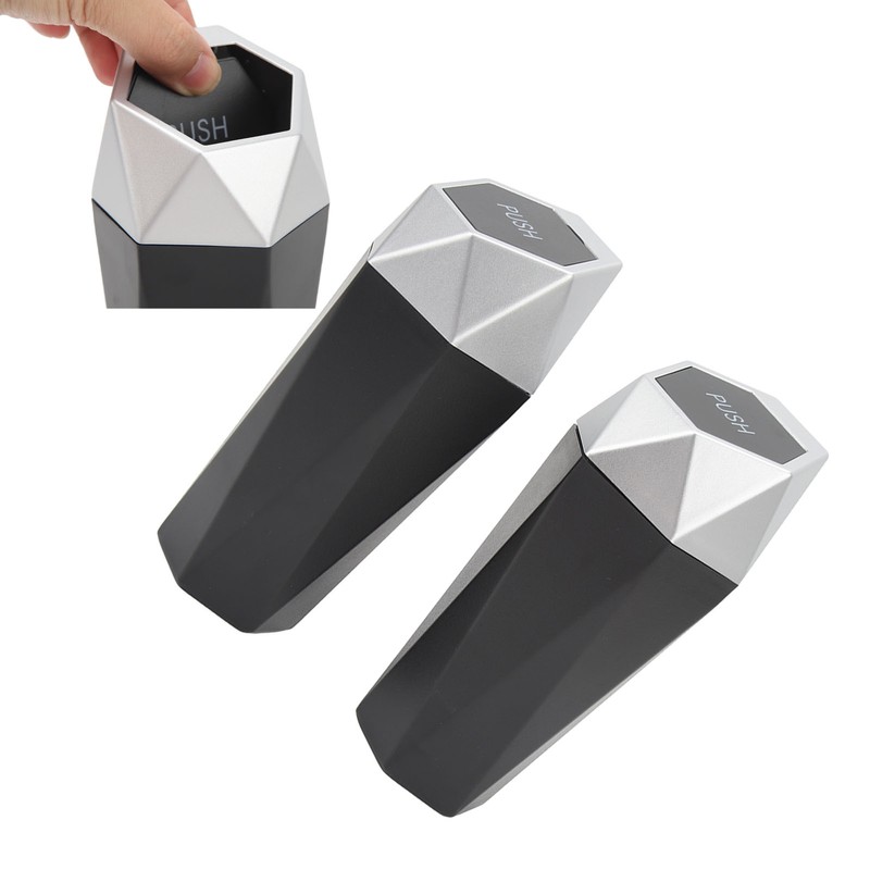 2Pcs Car Trash Can with Lid Waterproof Decorative Automotive Portable