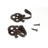 Curtain Tie Back Hold Back Hooks Small Bow 45 mm Black + Screws (2 Pairs)