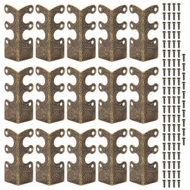 15pcs Skiffers Baseboard Corner Protectors, Iron Board Corner Protectors with 90 Nails Solid Vintage Skirting Board Guards for Table Chair Wooden Box