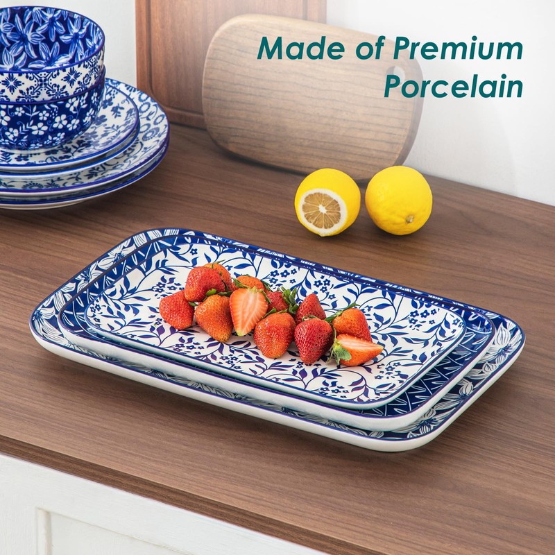 vancasso Serving Platters Set of 3, 16"/14"/12" Inch Rectangular Trays