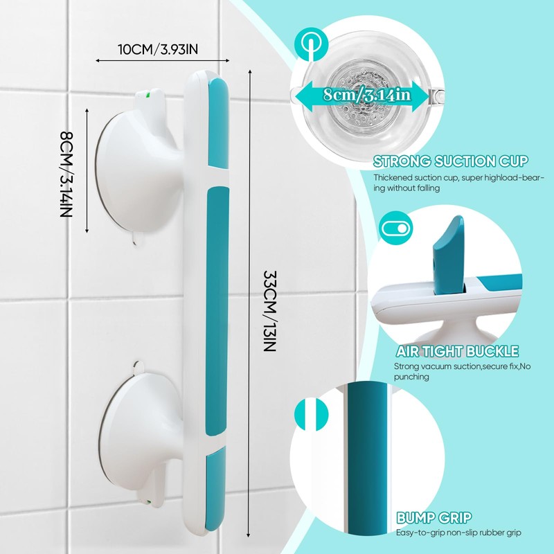 LORESJOY Max 110 kg Shower Handle, No Drilling, Grab Bars