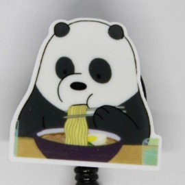 Unbranded Ramen Panda We Bare Bear Badge Reel ID Holder Nurse Teacher Student Vet Tech
