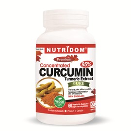Nutridom Turmeric Curcumin 400 mg, 95% Curcuminoid Supplements for Joint Inflammation, Non-GMO, Vegan, Gluten, Soy & Dairy Free, Vegetarian Capsules (60 count)