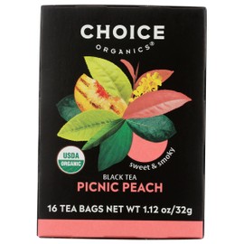CHOICE ORGANIC TEAS Organic Picinic Peach Black Tea, 16 CT