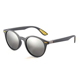 Venice Round Way Polarized Unisex Sunglasses with 100% UV400 Protection, gray