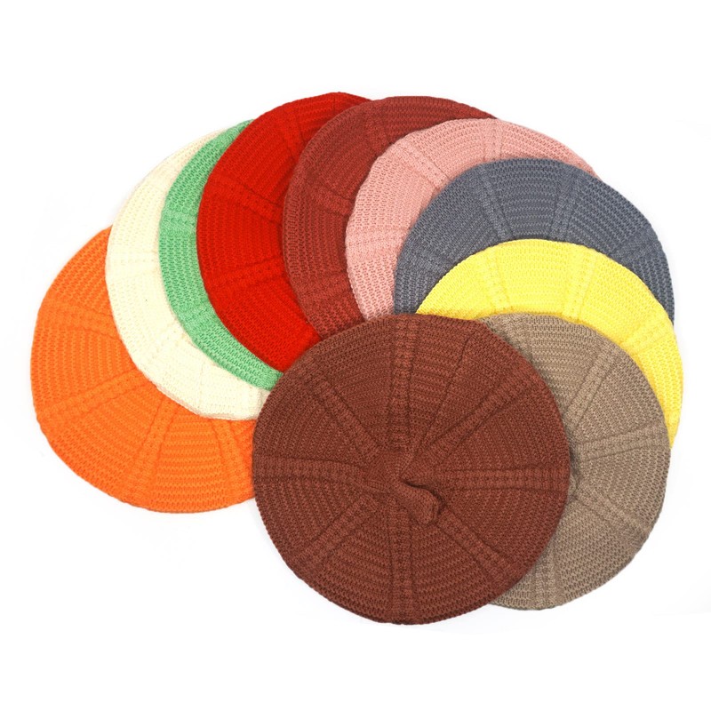 Little Girls Beret Hat French Artist Knit Hat Warm Knitted