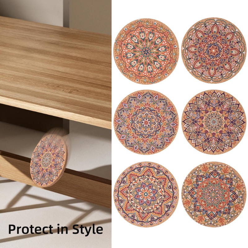 STARUBY 12 Pcs Cork Coasters, Coasters for Drinks, Coasters for