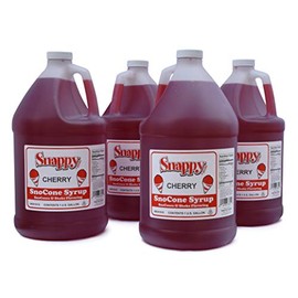 Snappy Cherry Sno Cone Syrup, 1 Gallon, 4 Pack