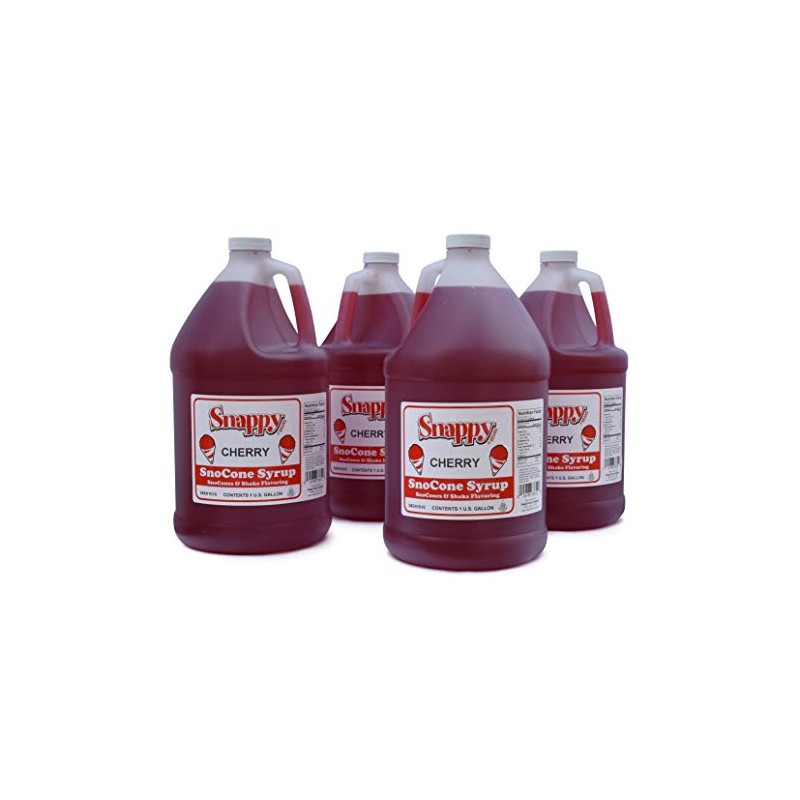 Snappy Cherry Sno Cone Syrup, 1 Gallon, 4 Pack